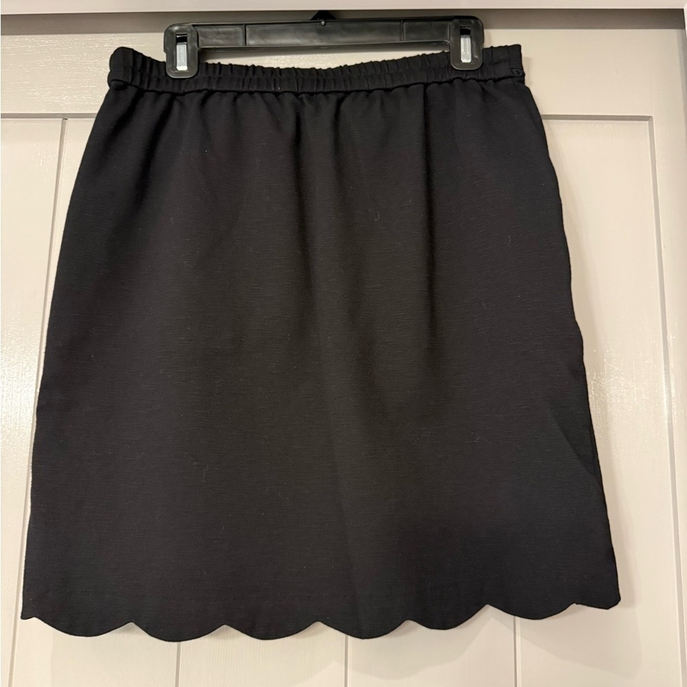 Skies Are Blue Black Scalloped Hem Professional Work Casual Pull-on Skirt L - Picture 3 of 6